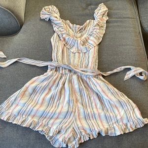 American eagle size small striped belted romper never worn elastic waist
